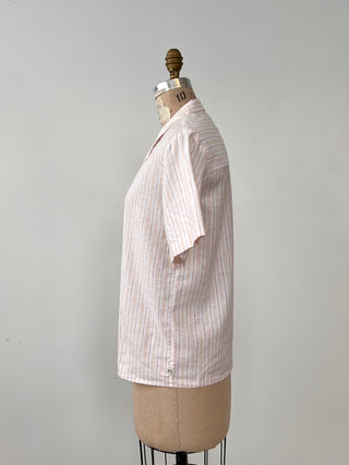 Cream blouse with terra cotta stripes (6)