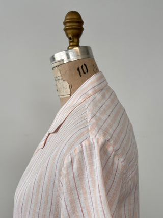 Cream blouse with terra cotta stripes (6)