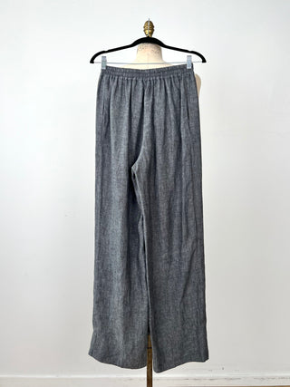 Pantalon palazzo en lin anthracite (6)