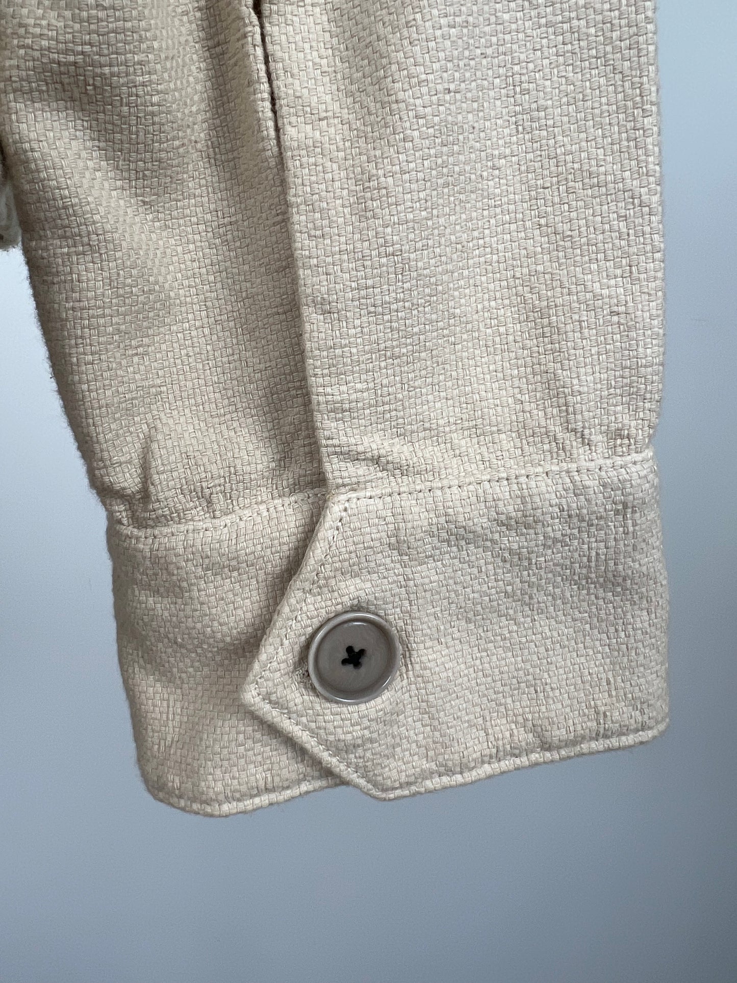 Veste évasée en coton texturé mastic (6)