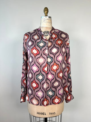 Silky printed blouse in mauve pink viscose IMP* (6)