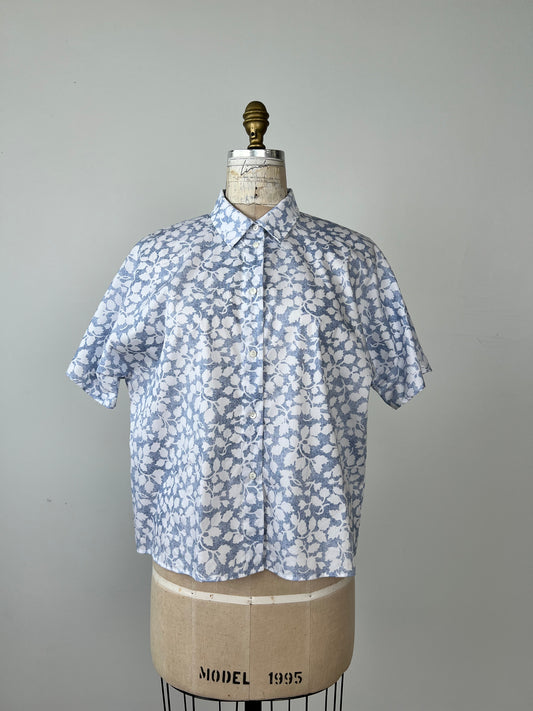 Chemisier oversized bleu floral (6)