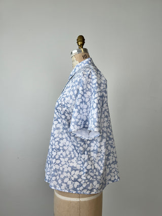 Chemisier oversized bleu floral (6)