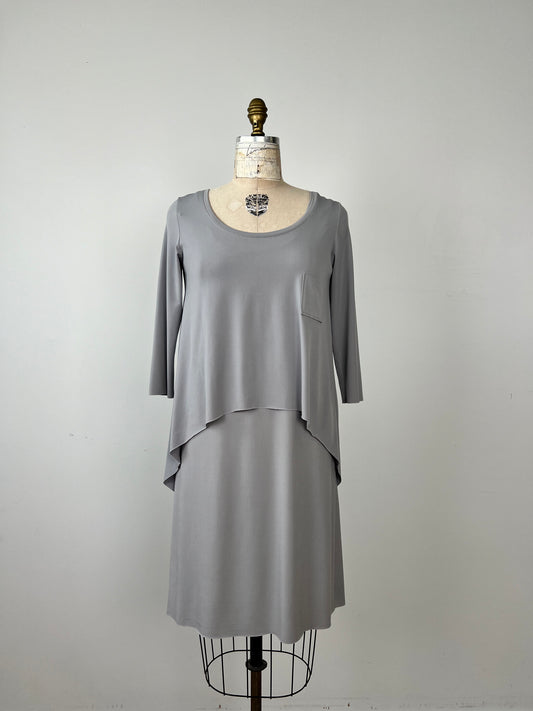 Ensemble robe et top en microfibre gris perle (S)