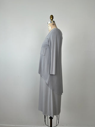 Ensemble robe et top en microfibre gris perle (S)