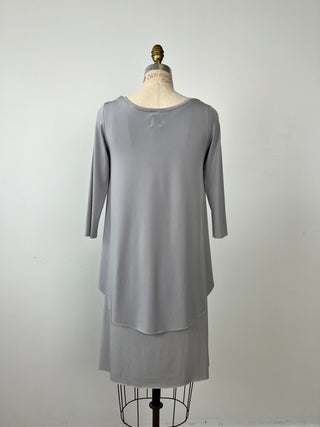 Ensemble robe et top en microfibre gris perle (S)