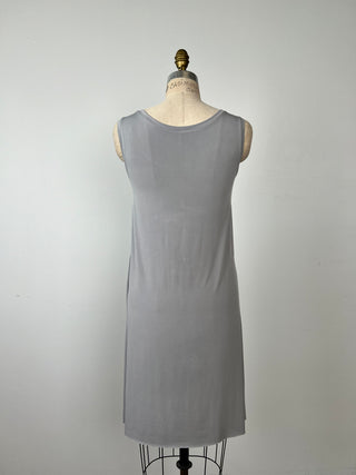 Ensemble robe et top en microfibre gris perle (S)