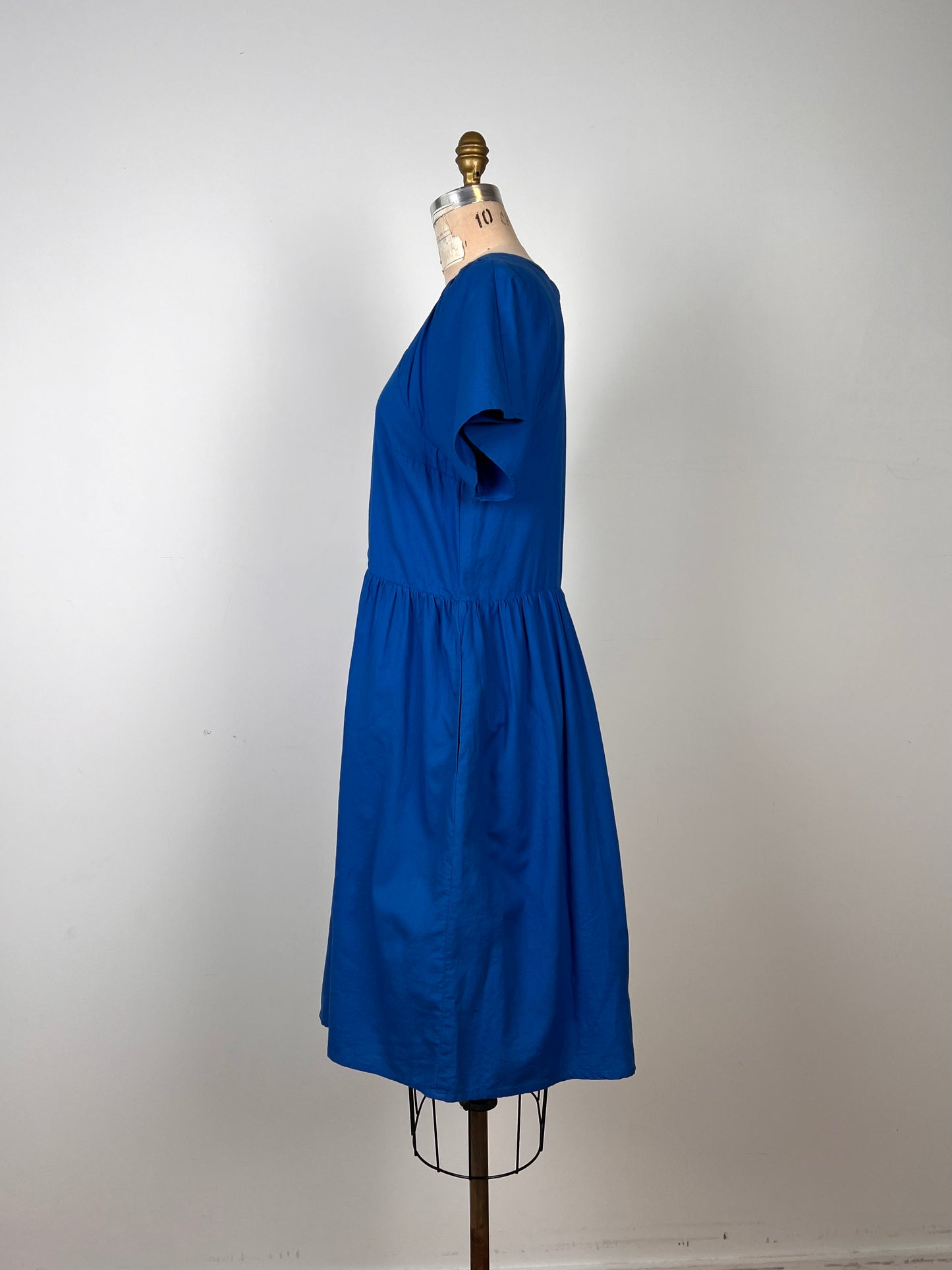 Robe évasée en tissage bleu cobalt (6)