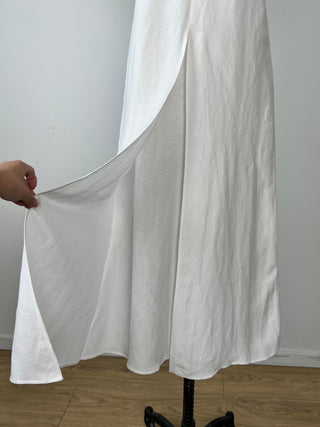 Robe texturée blanche à superposition (6)