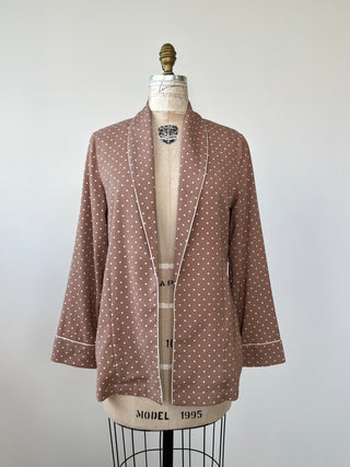 White Polka Dot Cafe Latte Blazer (S)