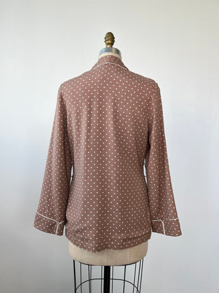 White Polka Dot Cafe Latte Blazer (S)