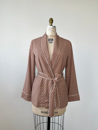 White Polka Dot Cafe Latte Blazer (S)