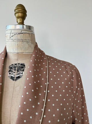 White Polka Dot Cafe Latte Blazer (S)