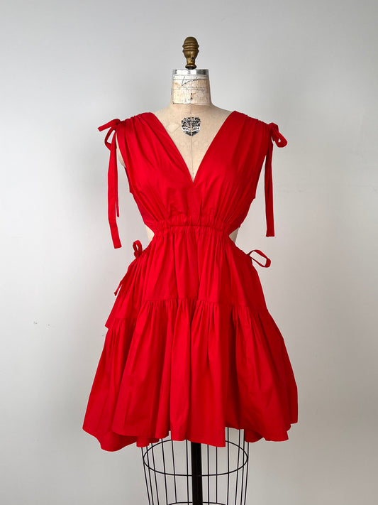 Robe coquelicot en popeline de coton (S+M)