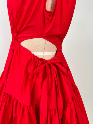 Robe coquelicot en popeline de coton (S+M)