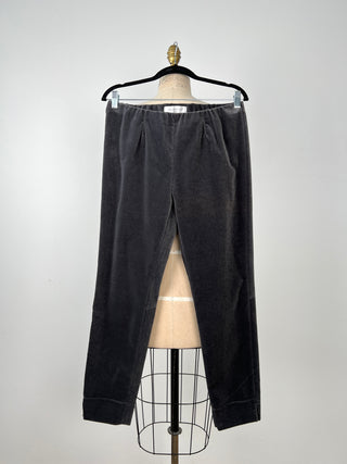 Smooth grey velvet cigarette pants (10 and 12)