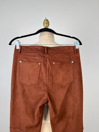 Pantalon bootcut en faux suède cacao (0 et 2)