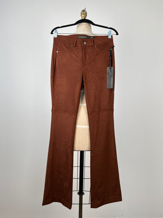 Pantalon bootcut en faux suède cacao (0 et 2)