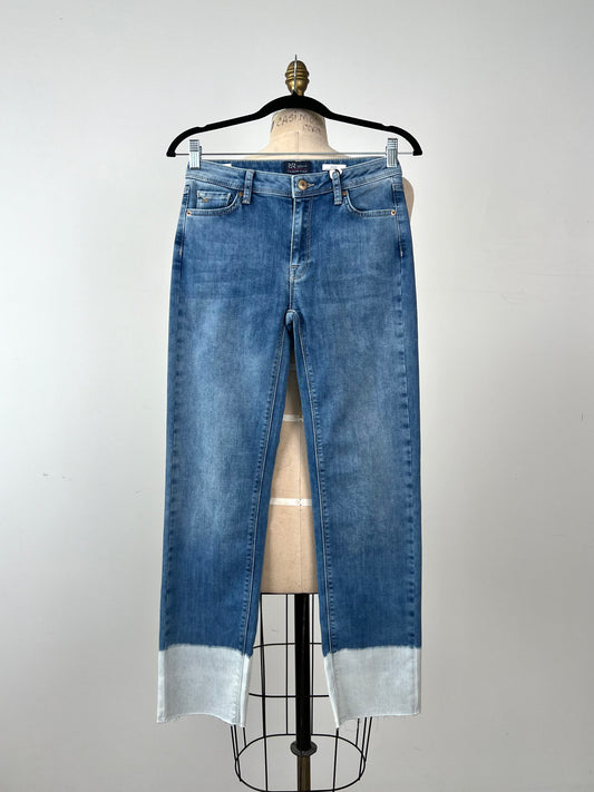 Pantalon en denim à ourlets délavés (XS)