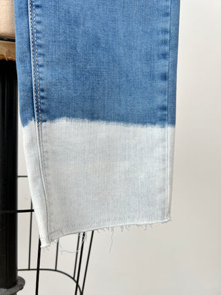 Pantalon en denim à ourlets délavés (XS)