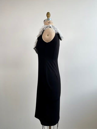 Black dress with white lace neckline (XS to M)