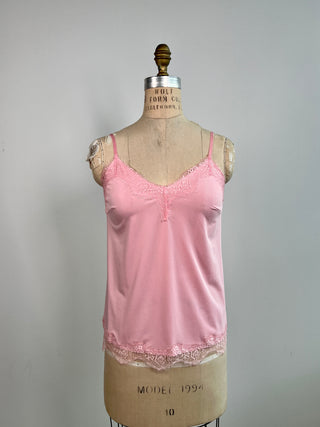 Camisole rose à finitions de dentelles assorties (plusieurs couleurs!)