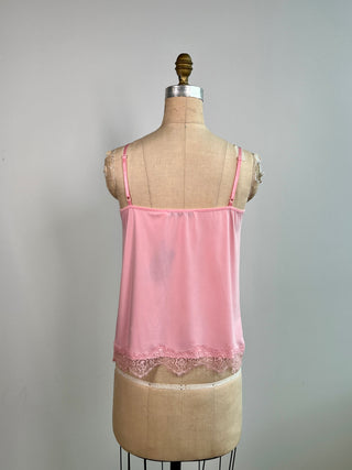 Camisole rose à finitions de dentelles assorties (plusieurs couleurs!)