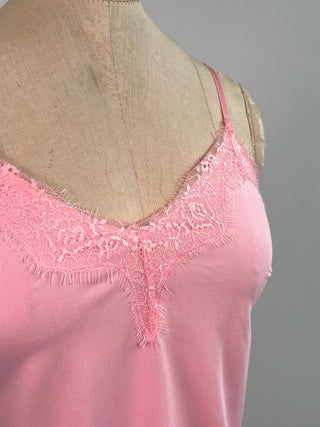 Pink camisole with matching lace trim (multiple colors!)