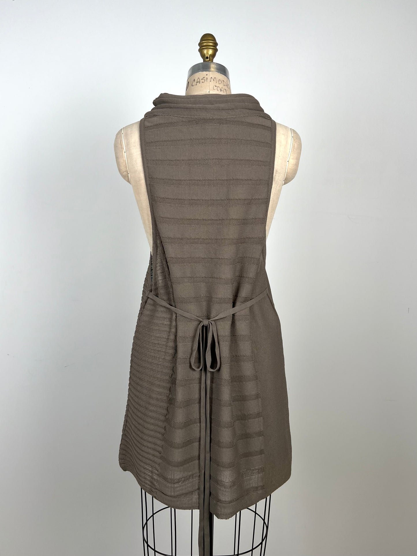 Tunique ajustable en tricot taupe (TU)