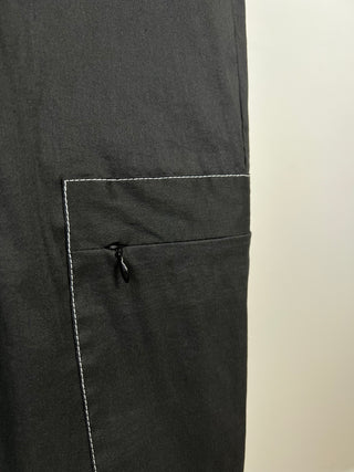 Black techno linen wrap pants (L+XL)