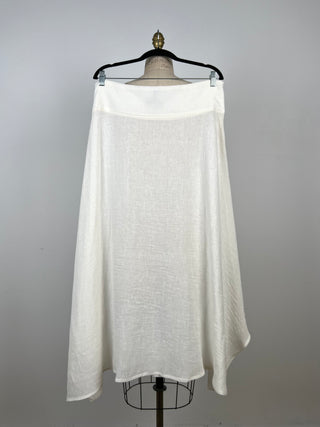 Cream Linen Flared Sheer Skirt (S to L)