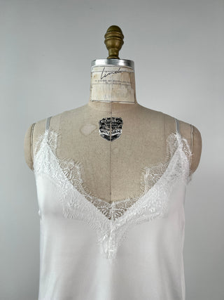 White/cream camisole with matching lace trim (M)