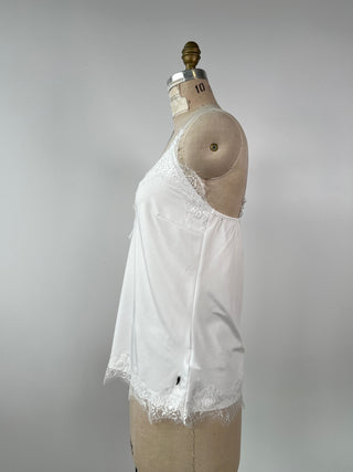 White/cream camisole with matching lace trim (M)