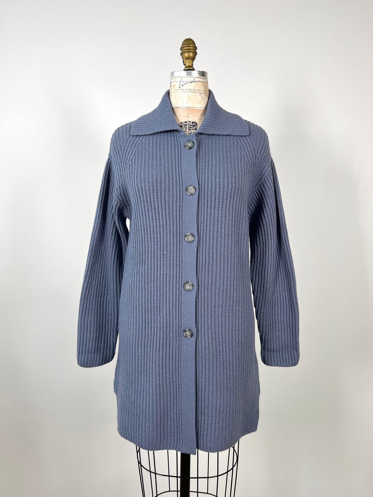 Veste en tricot bleu ardoise lavable (6 à 10)