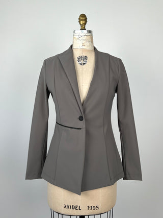 Washable Slate Microfiber Asymmetric Blazer (S+M)