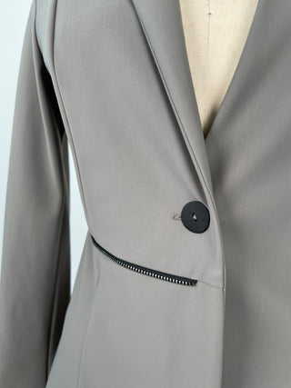 Washable Slate Microfiber Asymmetric Blazer (S+M)