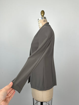 Washable Slate Microfiber Asymmetric Blazer (S+M)