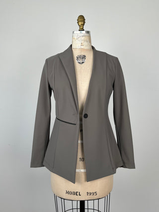 Washable Slate Microfiber Asymmetric Blazer (S+M)