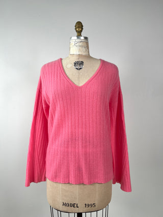 Washable pink pure cashmere sweater (S)