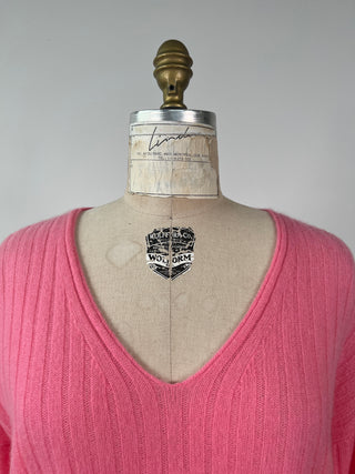 Washable pink pure cashmere sweater (S)