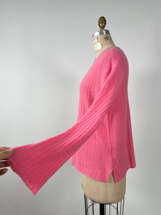 Washable pink pure cashmere sweater (S)