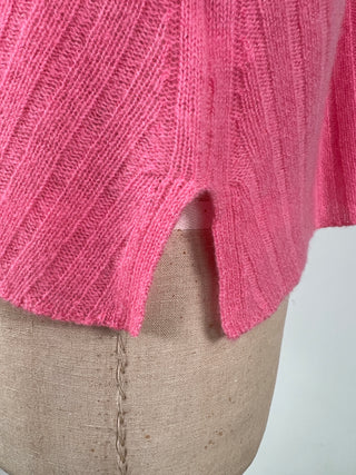 Washable pink pure cashmere sweater (S)