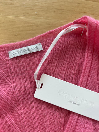 Washable pink pure cashmere sweater (S)