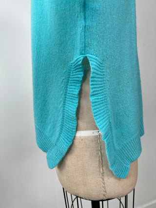 Washable blue pure cashmere sweater (S)