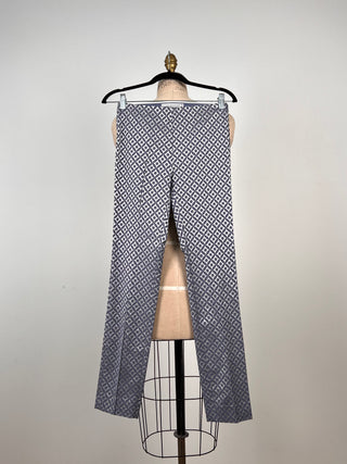 Pantalon tissé argent à jacquard bleu ardoise (4)