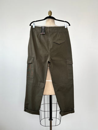 Khaki Quilted Cotton Cargo Pants (8+12)