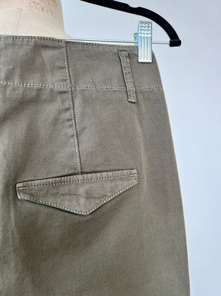 Pantalon cargo en coton surpiqué kaki (8+12)