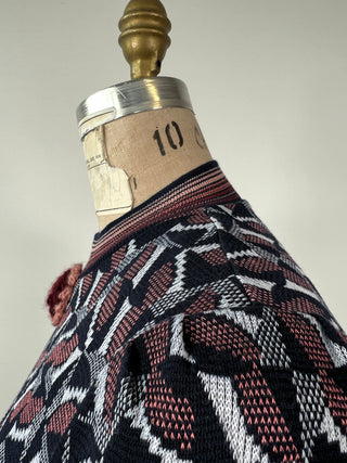 Robe à jacquard hivernal et manches bouffantes (XS à S)