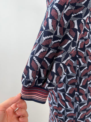 Robe à jacquard hivernal et manches bouffantes (XS à S)