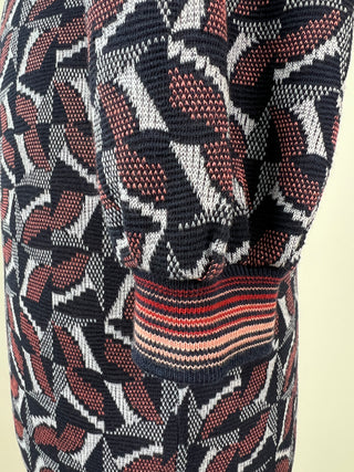 Robe à jacquard hivernal et manches bouffantes (XS à S)
